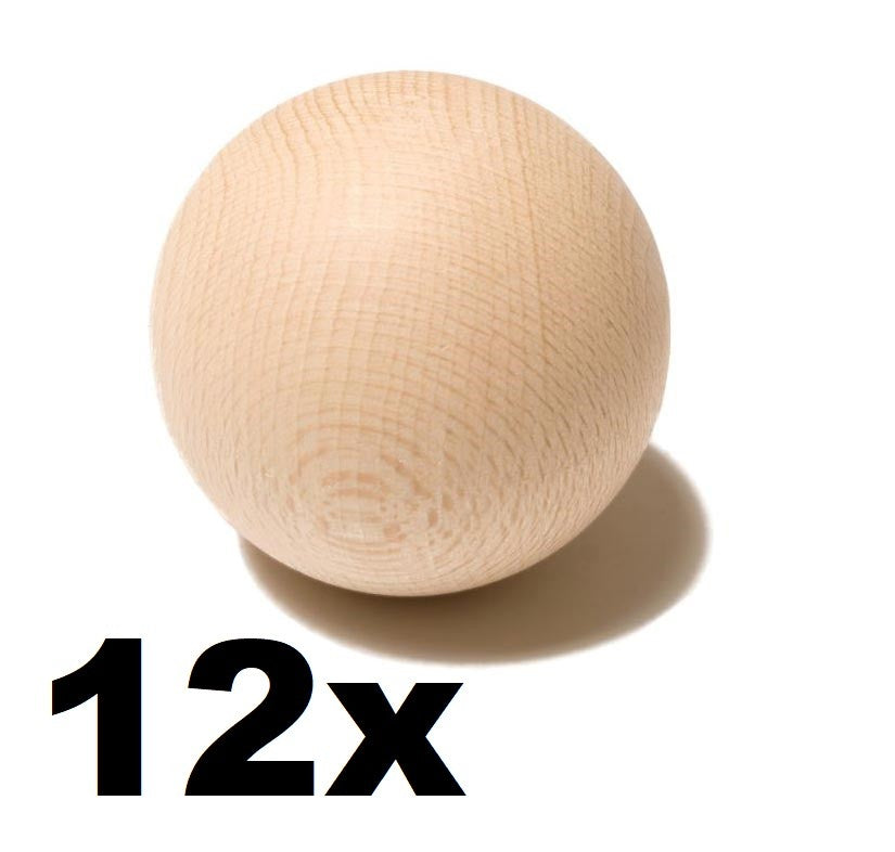 Pack of 12 wooden balls for hockey, ice hockey Swedish training balls